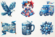 Patchwork Blue Patriotic Sublimation, an Illustration by RobertsArt (Thumbnail 6 of 7)