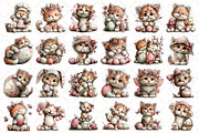 Whimsical Easter Cat Clipart, an Illustration by Black Bird Studio (Thumbnail 2 of 5)