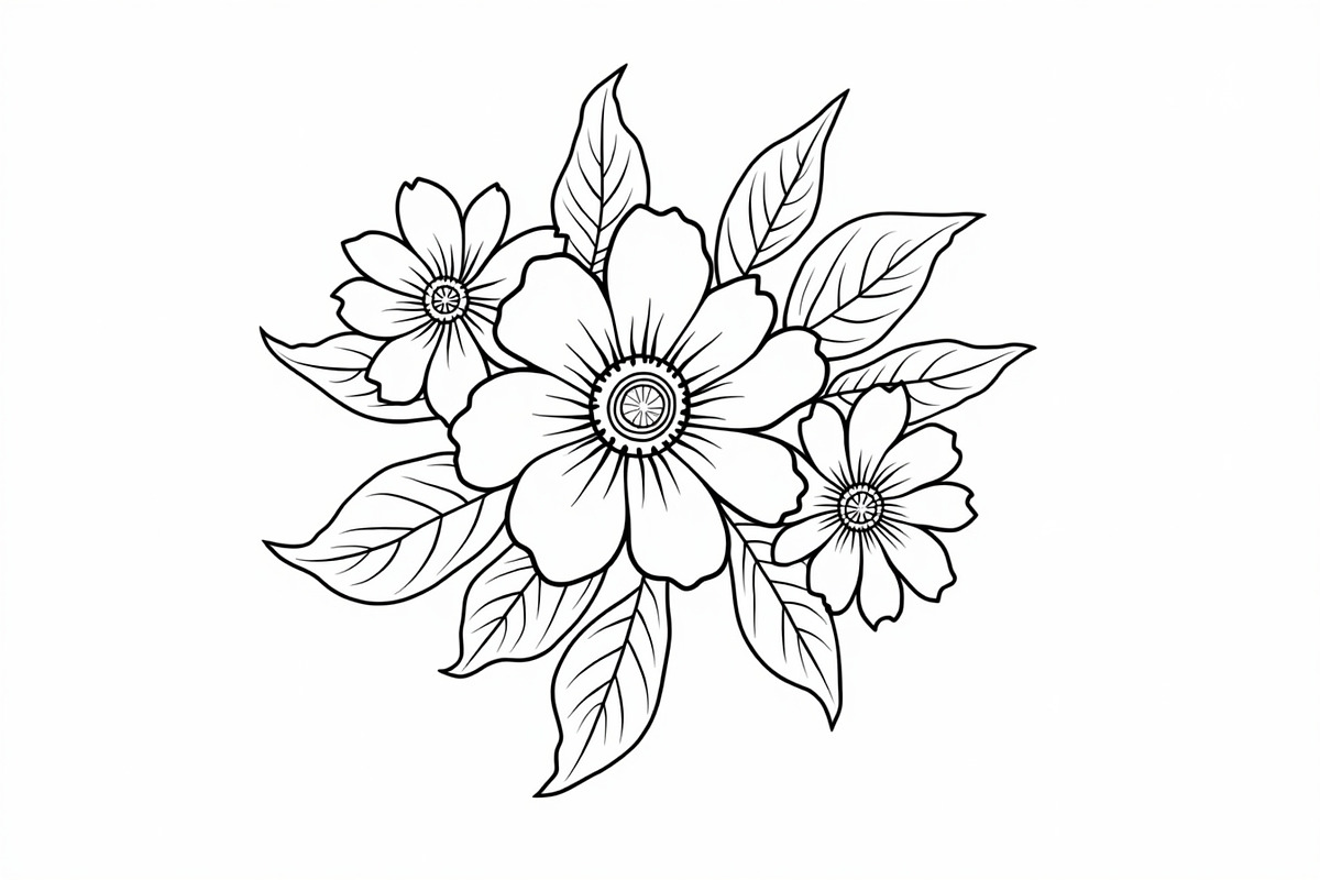 Floral Coloring Book for Adults Set, an Illustration by Creativeshirt (Photo 7 of 9)