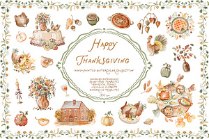 Thanksgiving Watercolor Collection