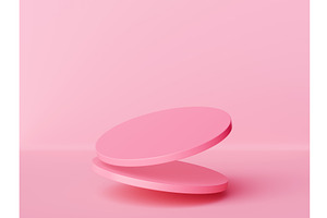 Two Flying Pink Pastel Cylinder