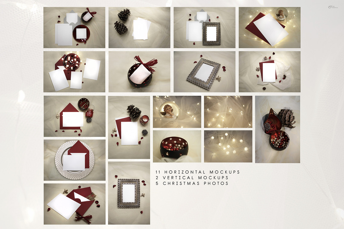 Christmas card mockups & Photos, a Print Template by ollalya (Photo 7 of 8)