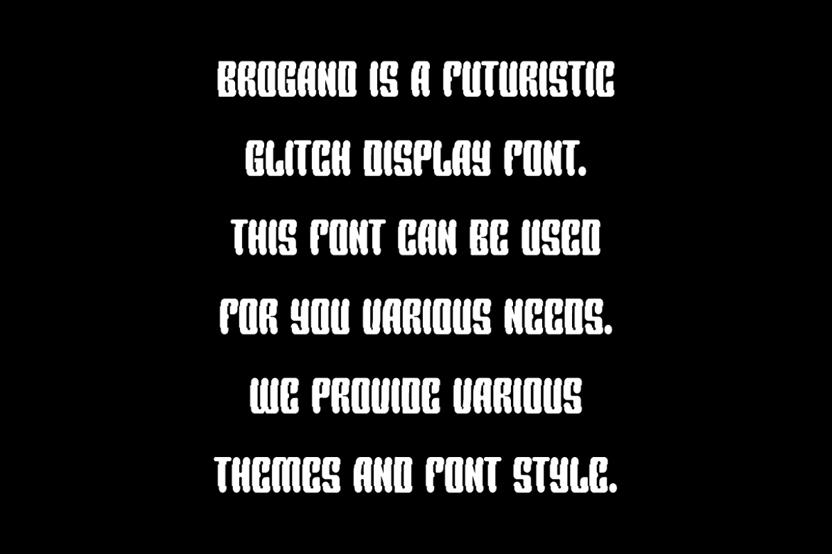 Brogand - Glitch Font, a Sans Serif Font by Iqsiart Studio (Photo 3 of 6)