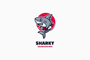 Sharky Simple Mascot Logo, a Branding & Logo Template by Artnivora.Std