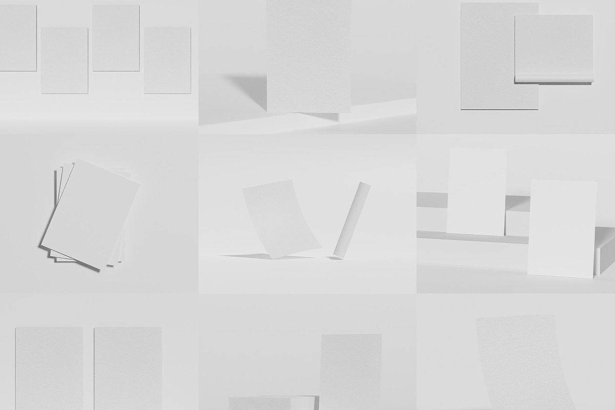 Poster Mockup Set Flat Lay Editorial, an Advertising Mockup by Mego-studio (Photo 7 of 7)
