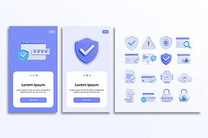 3D Cyber Security Icons Pack