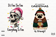 Funny Cartoonish Christmas Clipart, a Seasonal Illustration by Markicha Art (Thumbnail 2 of 9)