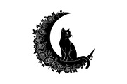 Cat on Crescent Moon Bundle, an Illustration by jahid234 (Thumbnail 28 of 31)