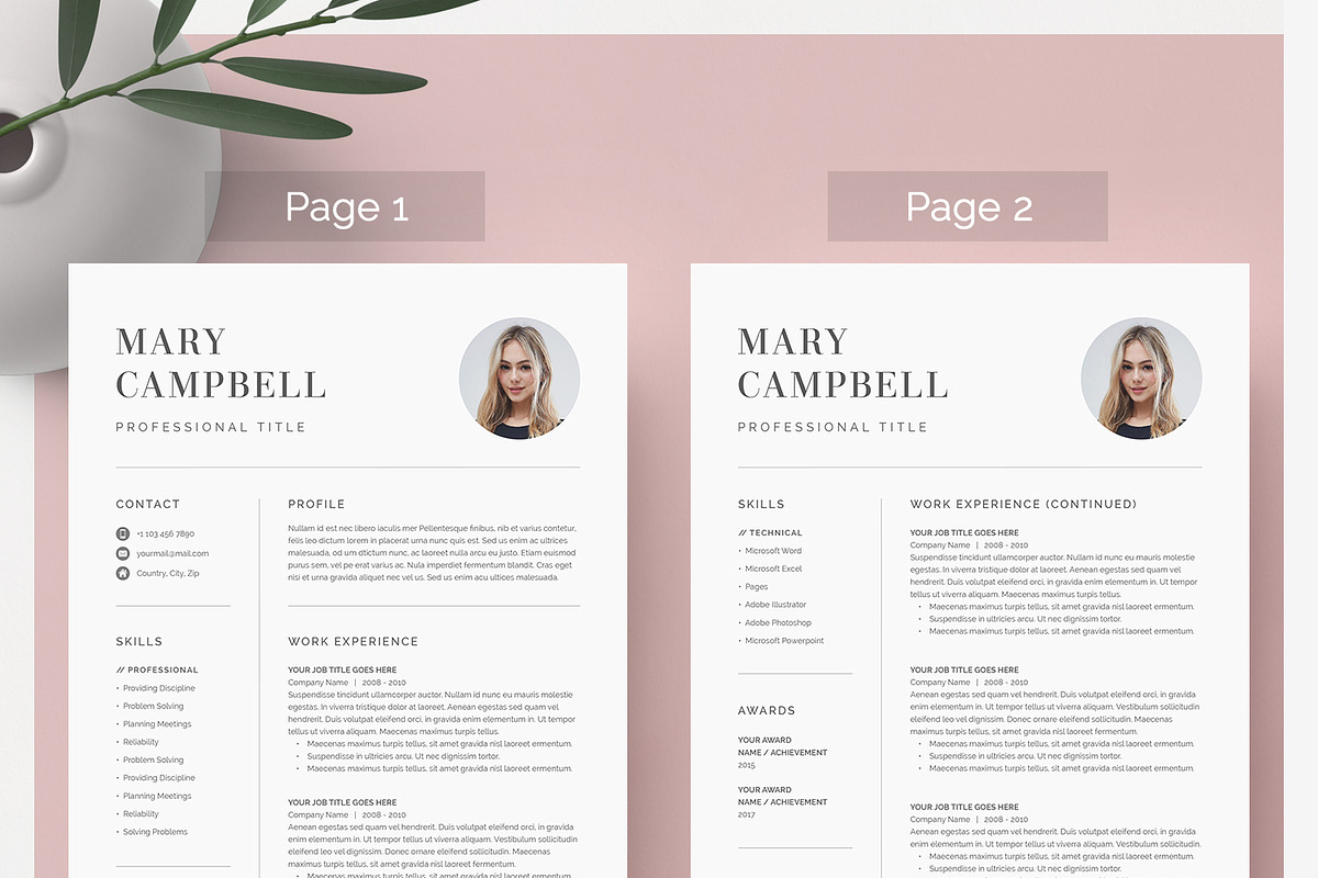 Word Resume & Cover Letter Template, a Resume Template by DemeDesign (Photo 2 of 8)
