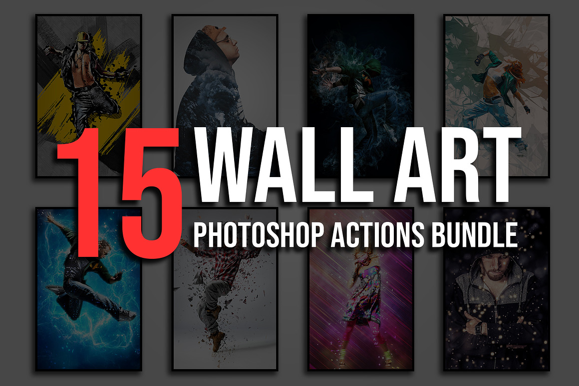 15 Wall Art Photoshop Actions Bundle, an Action Add-On by Design Forest (Photo 1 of 57)