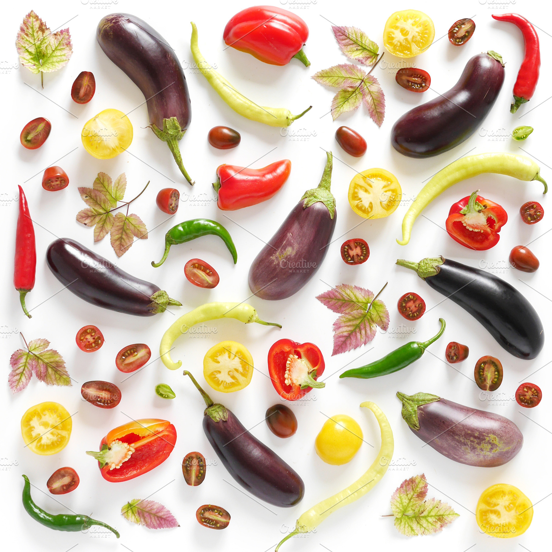Food collage of fresh vegetables, a Food & Drink Photo by Photo patterns