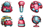 Cute School Clipart, a Seasonal Illustration by CreationArt (Thumbnail 2 of 5)