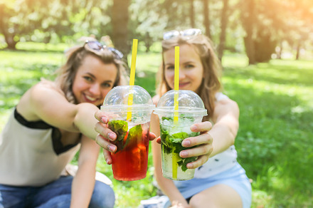 Girls drinking summer cocktails containing alcohol, alcoholic, and background
