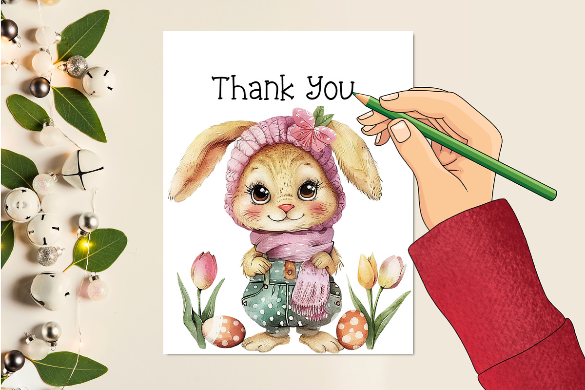 Watercolor Easter Cute Animals Png, an Illustration by Creative Art (Photo 5 of 8)