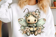 Whimsical spring bee clipart, an Illustration by SinaCreation (Thumbnail 3 of 11)