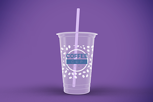 Transparent Plastic Cup Mockup