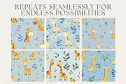 8 Cute Giraffes Seamless Patterns, a Pattern Graphic by Inknfolly (Thumbnail 2 of 5)