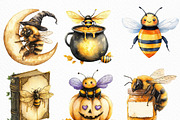 Soft Purple Halloween Bees Clipart, an Illustration by Craft Nest (Thumbnail 3 of 6)