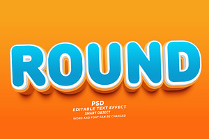 Round PSD 3d Editable Text Effect