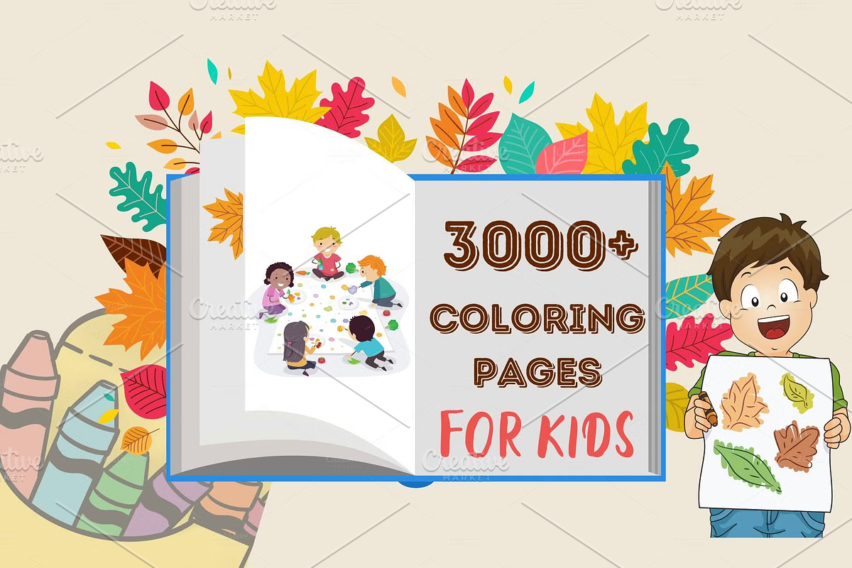 3000+ Kids Coloring Pages Bundle, an Object Graphic by ThePhoton (Photo 1 of 5)