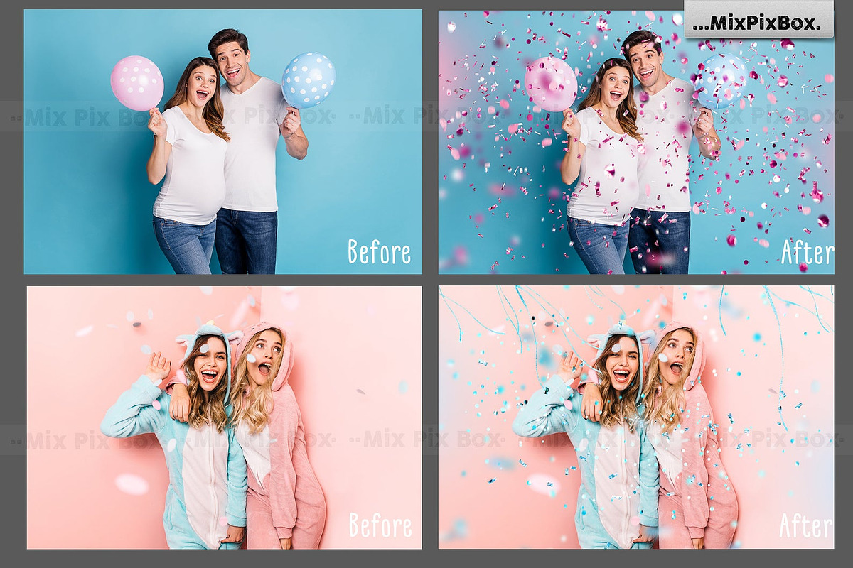 Pink and Blue Confetti Overlays, an Object Graphic by MixPixBox (Photo 3 of 6)