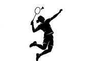 60 Badminton Player Smash Silhouette, a Person Illustration by Amazin_art (Thumbnail 31 of 37)
