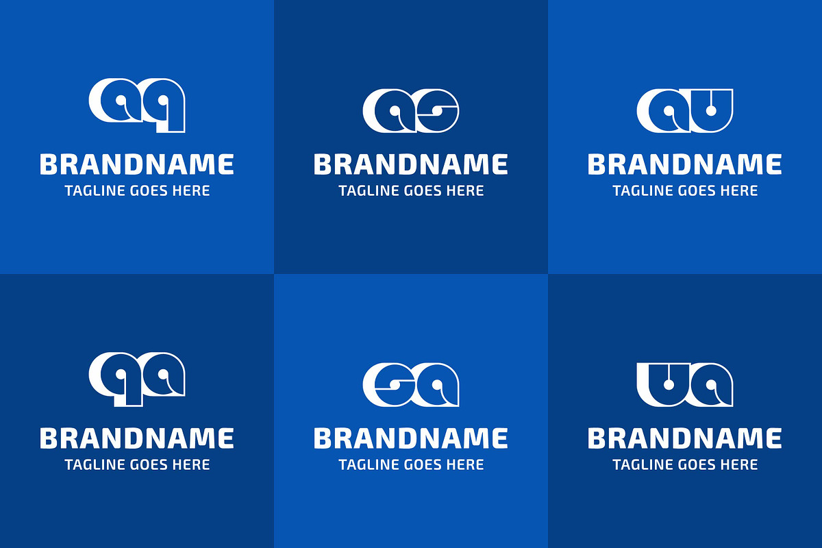 Letters AQ QA AS SA AU UA Bold Logo, a Branding & Logo Template by Pray Art Design Studio (Photo 2 of 2)