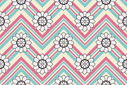 Groovy Boho Floral Chevron Pattern, a Pattern Graphic by PPEthnicDecorPattern (Thumbnail 1 of 7)
