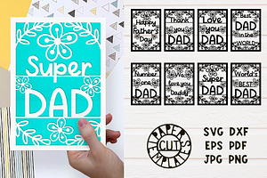 SVG Set Of Cards For Father's Day.