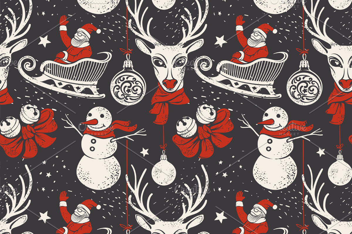 Vintage Christmas Cartoon Patterns, a Pattern Graphic by Adiemus (Photo 3 of 8)