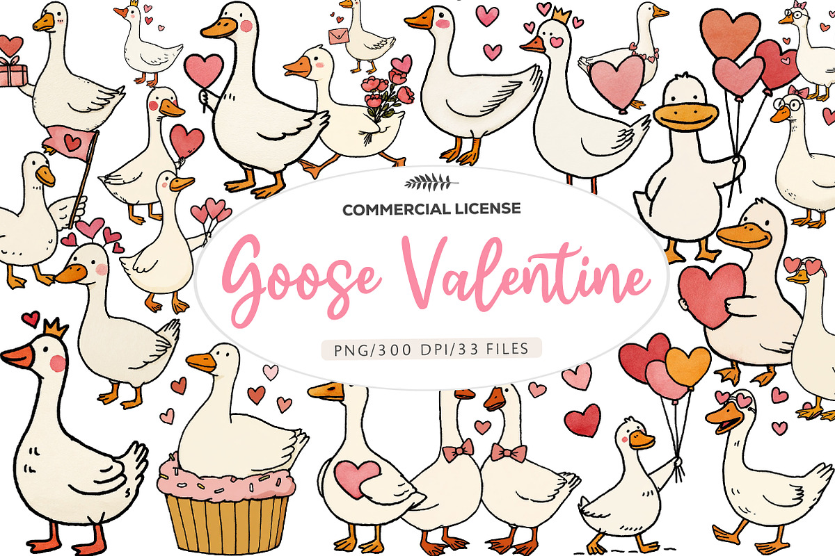 Goose valentine clipart, an Illustration by CreationArt (Photo 1 of 6)