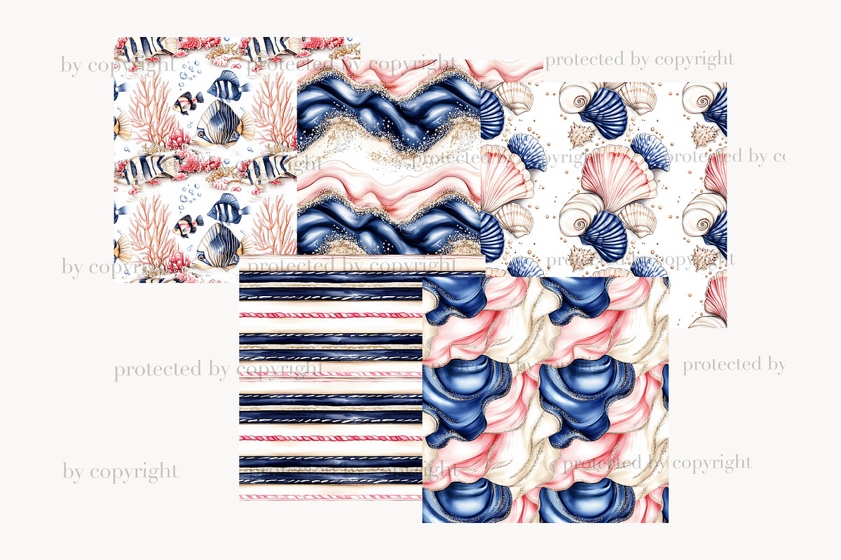 Neutral Beach Digital Papers, a Pattern Graphic by GlamArtZhanna (Photo 3 of 4)