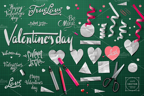 Vector Elements For Valentines Day