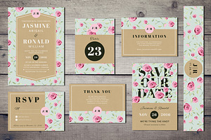 Vintage Wedding Invitation Suite, an Invitation Template by wulano