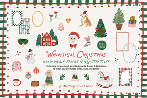 Whimsical Christmas Frames & Clipart, an Object Graphic by Essentially Nomadic