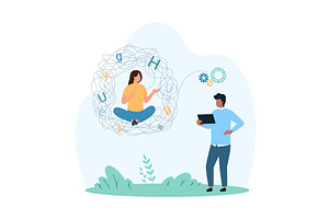 Dyslexia learning disorder & text, an Education Illustration by Flashvector