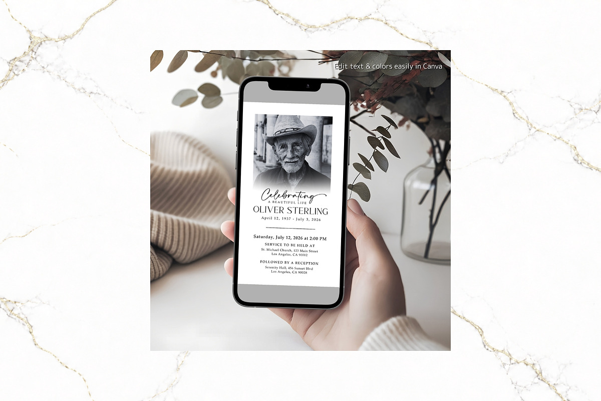 Digital Funeral Invitation CV FR005, a Social Media Template by TyphoonStudio (Photo 3 of 5)