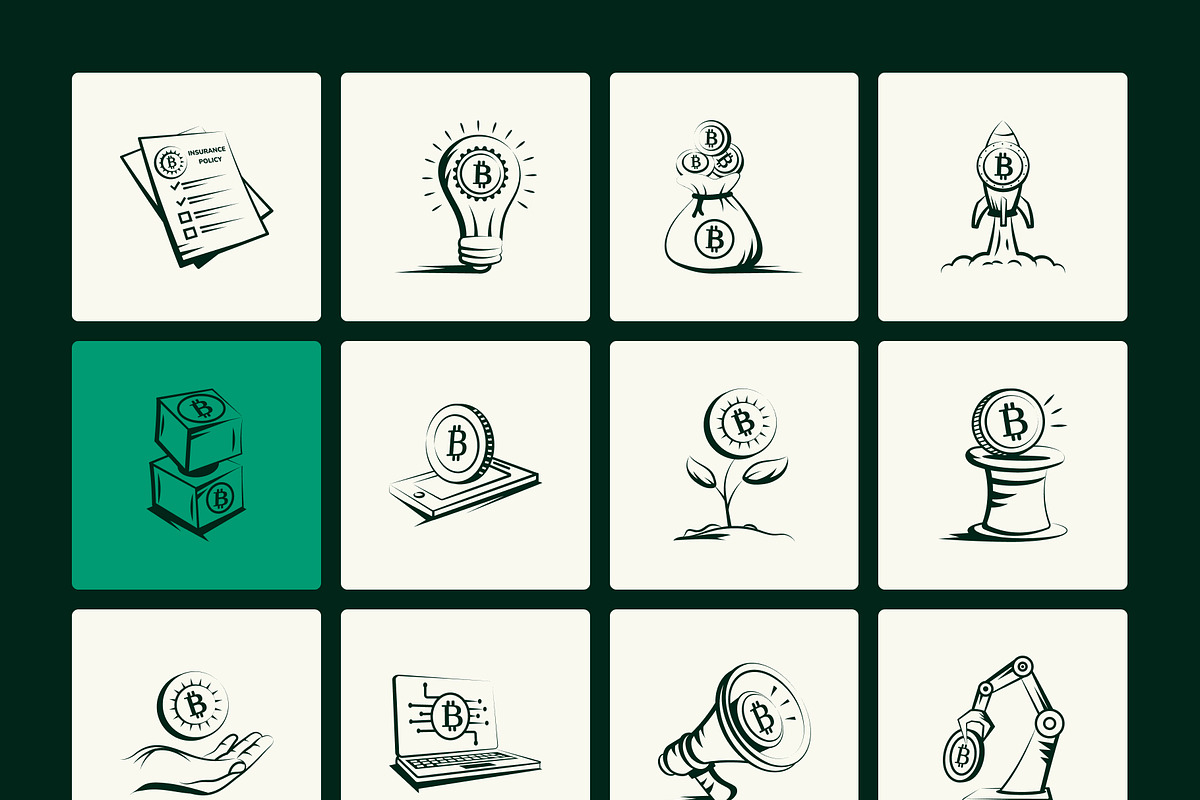 Bitcoin Trading Doodle Art Set, an Outline Icon by Vectors Market (Photo 10 of 10)