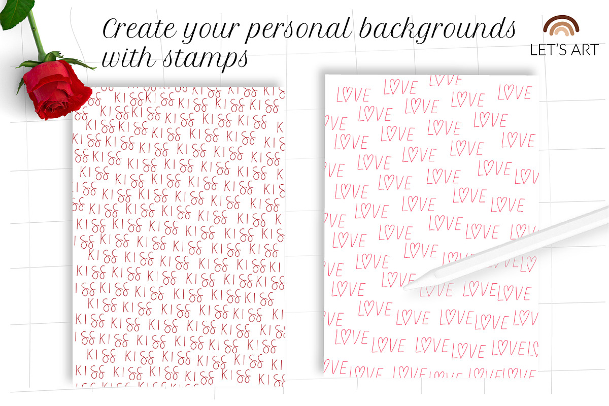 Valentines doodle Procreate BUNDLE, a Brush Add-On by Let's Art (Photo 6 of 10)