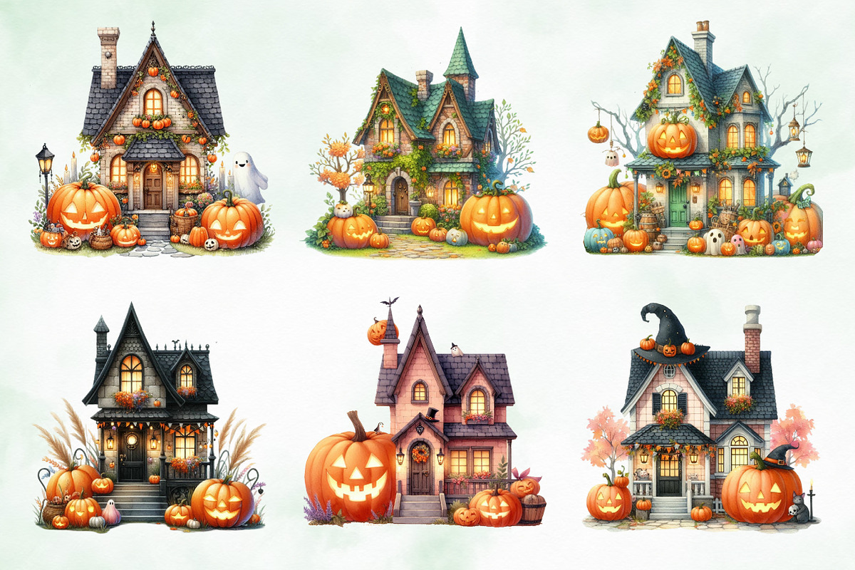 Halloween Cute Pumpkin House, an Illustration by Creative Art (Photo 3 of 4)