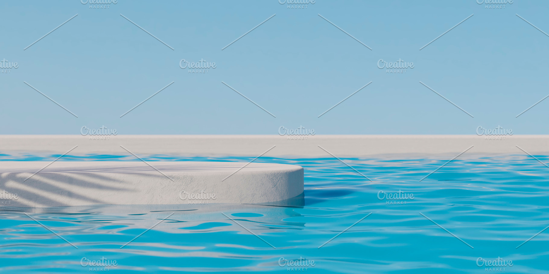 Summer background podium pool water, a Background Photo by hitdelight