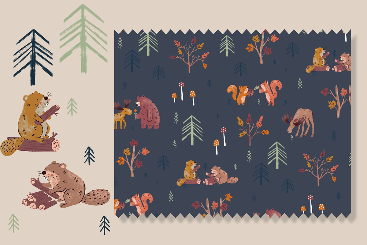 Autumn Woodland Pattern Design, a Pattern Graphic by Lady Bruniere Design (Photo 10 of 15)
