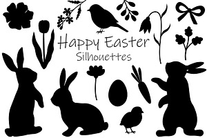 Easter Bunny Silhouettes. Bunny SVG