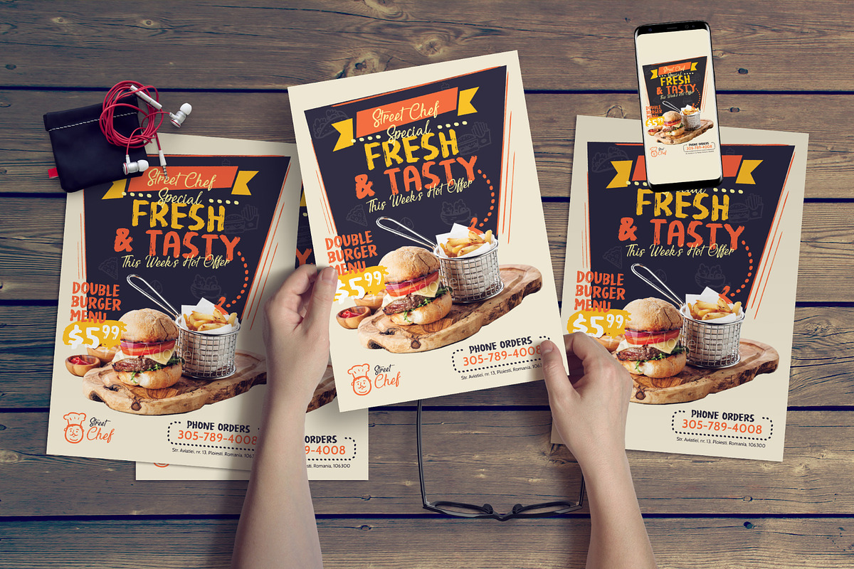 Fast Food Flyer, a Flyer Template by floringheorghe (Photo 2 of 4)