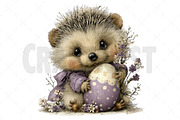 Whimsical Easter Hedgehog Clipart, an Illustration by Craft Nest (Thumbnail 10 of 12)