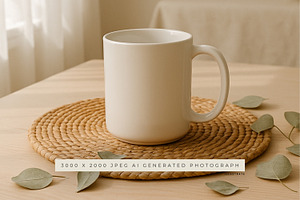 Mug on Woven Mat Mockup, a Mockup by illuztrate