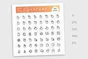Gesture Line Icons Set, an Outline Icon by Voysla's Shop (Thumbnail 4 of 4)