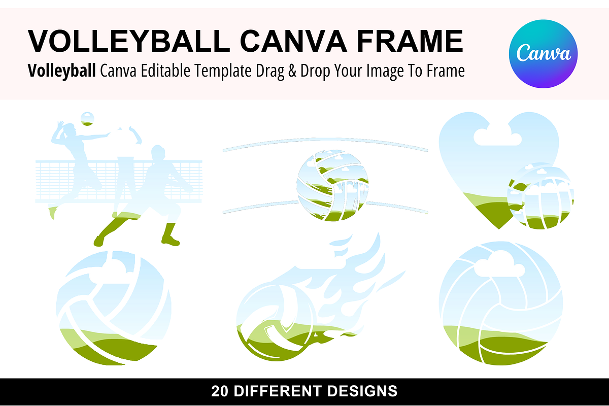 Volleyball Canva Frame Photo Collage, a Poster Template by Snapybiz (Photo 2 of 11)
