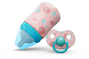 Baby Bottle and Pacifier Vol2 Mockup, a Product Mockup by PixelMockup (Thumbnail 17 of 17)