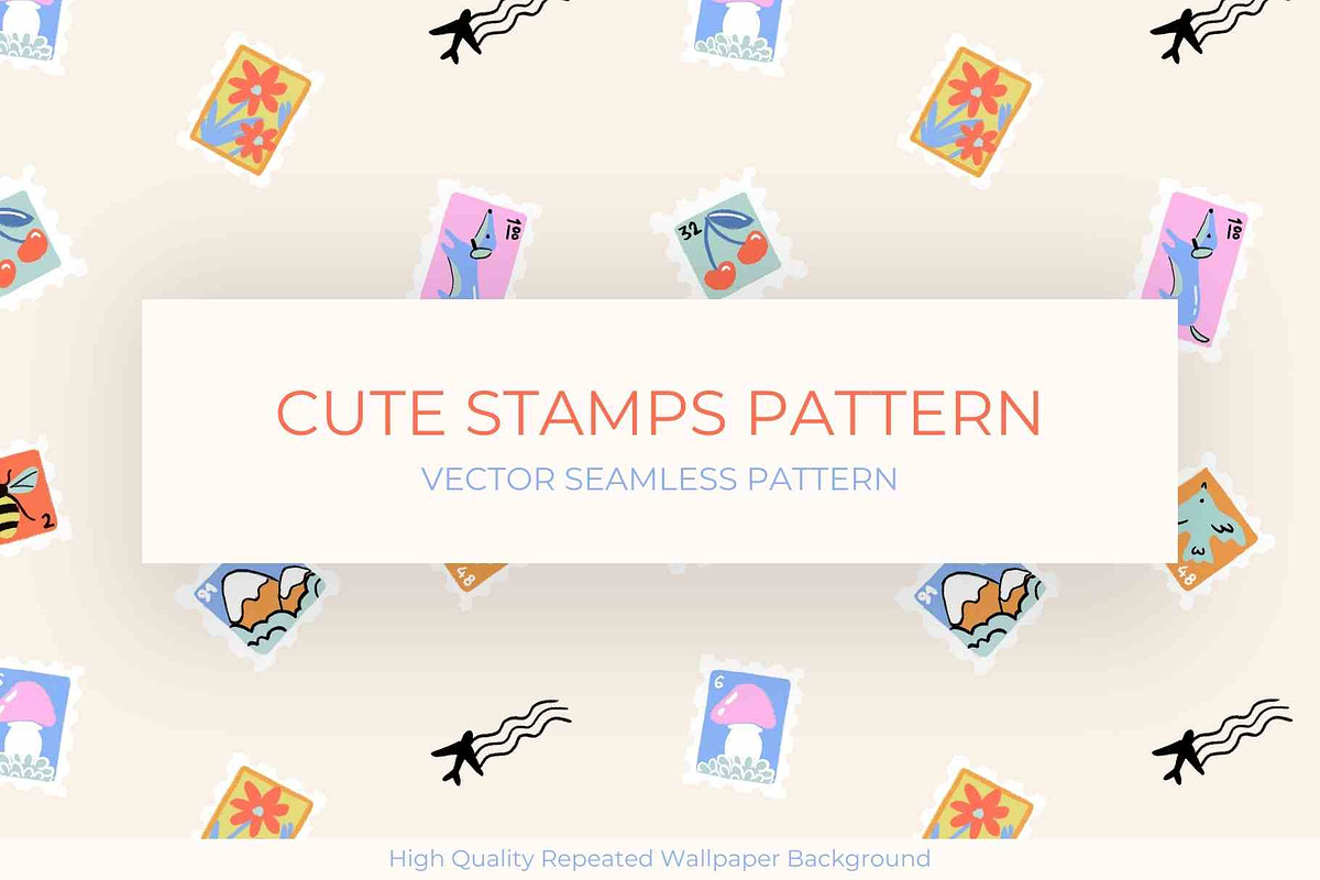 Travel Stamps Seamless Pattern, a Pattern Graphic by Marketello Studio (Photo 1 of 8)